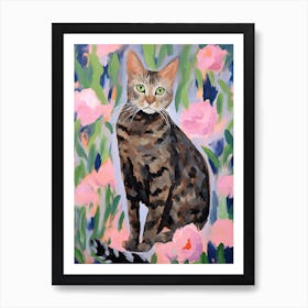 A Egyptian Mau Cat Painting, Impressionist Painting 2 Art Print
