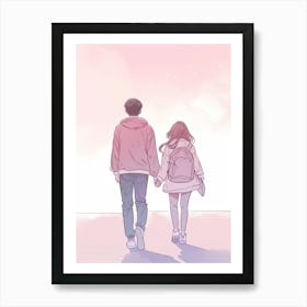 Couple Holding Hands Art Print