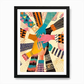 Group Of People Holding Hands 2 Art Print