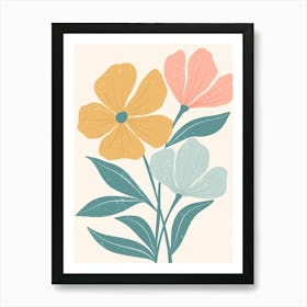 Flowers On A White Background 6 Art Print