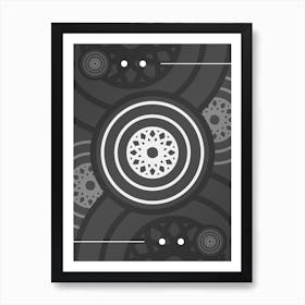 Abstract Geometric Glyph Array in White and Gray n.0095 Art Print