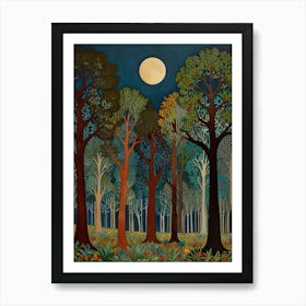 William Morris Full Moon In The Forest 5 Art Print