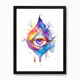 The Ajna Chakra, Symbol, Third Eye Watercolour 4 Art Print