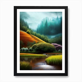 Landscape - Landscape Painting 1 Art Print