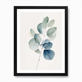 Eucalyptus Herb Minimalist Watercolour 1 Art Print