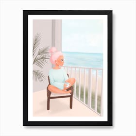 Balcony Beach View Art Print