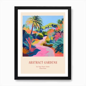 Colourful Gardens San Diego Botanic Garden Usa 4 Red Poster Art Print