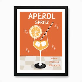 Aperol Spritz Colorful Cocktail Print Art Print