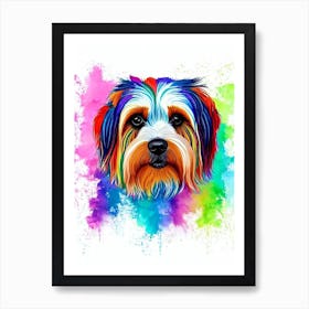 Tibetan Terrier Rainbow Oil Painting Dog Art Print