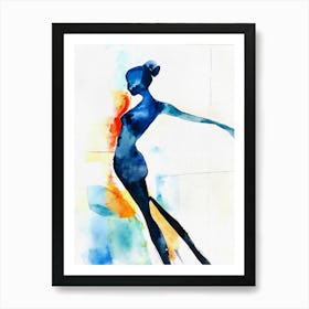 Watercolor Painting Of A Woman 1 Art Print