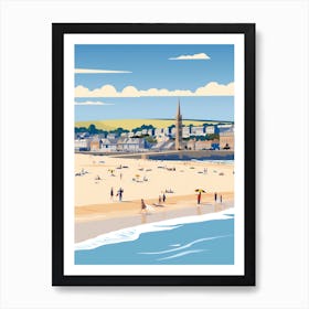 Vector Beach Scene Wall Art Art Print