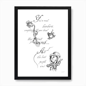 Alice In Wonderland You'Re Mad Art Print