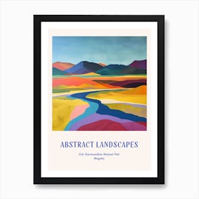 Colourful Abstract Gobi Gurvansaikhan National Park Mongolia 4 Poster Blue Art Print