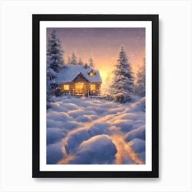 CHRISTMAS night 4 vector art Art Print