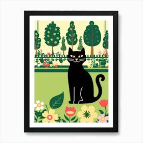 Cat In The Garden 3 Art Print