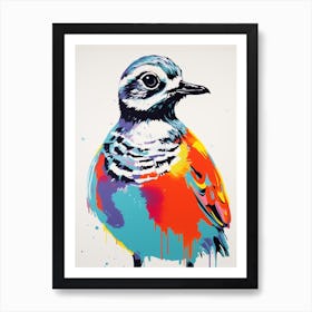 Andy Warhol Style Bird Grey Plover 1 Art Print