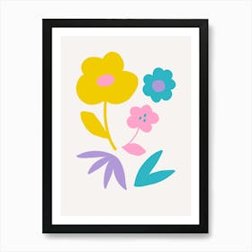 Flowers On A White Background 1 Art Print