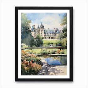 Biltmore Estate Gardens Usa Watercolour Art Print