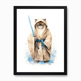 Himalayan Cat As A Jedi 1 Art Print