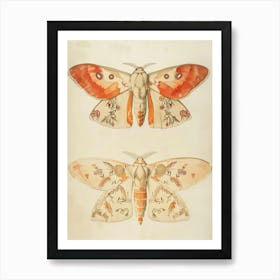 Butterfly Pattern William Morris Style 4 Art Print