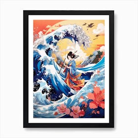 The Great Wave off Kanagawa - Anime Style 1 Art Print