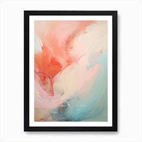 Pink And Teal, Abstract Raw Painting 1 Art Print