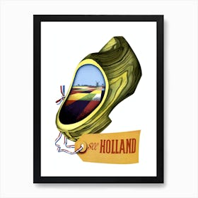 Holland, Land In Traditional Wooden Clog Art Print