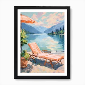 Sun Lounger By The Pool In Lake Como Italy 3 Art Print