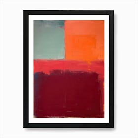 Orange And Red Abstract Painting 1 Art Print
