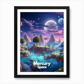 Mercury Travel Poster Bubble Planet Poster