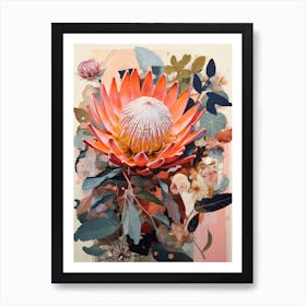 Surreal Florals Protea 2 Flower Painting Art Print