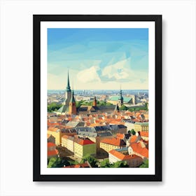 Kraków, Poland, Geometric Illustration 2 Art Print