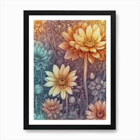 Lotus Flower Background Art Print