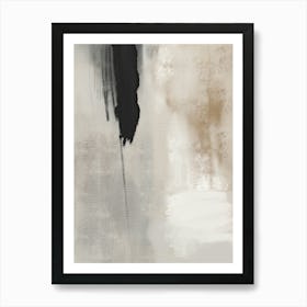 Neutral Modern Brush Strokes Abstract 1 Art Print