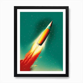 Comet Vintage Sketch Space Art Print