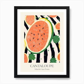 Marche Aux Fruits Cantaloupe Fruit Summer Illustration 2 Póster