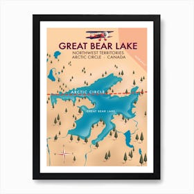 Great Bear Lake Travel map Art Print