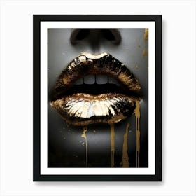 Gold Lips 3 Art Print