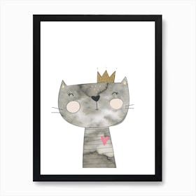 Grey Cat Art Print