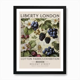 Liberty London Print William Morris Textiles Blueberries Art Print