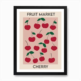 Fruit Market Cherry Poster