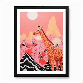 Colourful Giragge In The Mountains 2 Art Print