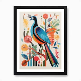 Colourful Scandi Bird Pheasant 5 Art Print