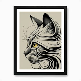 Cat Head Tattoo Art Print