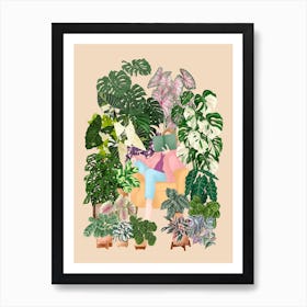 Plant Lover Reading Art Print