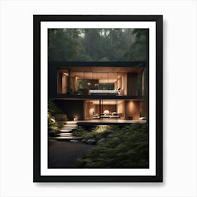 Modern House In The Woods Art Print