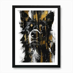 Gold And Black Dog Art Print