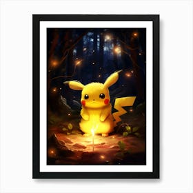 Pikachu Pokemon 8 Art Print