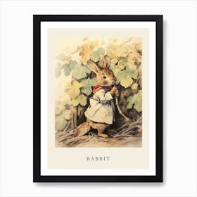 Beatrix Potter Inspired  Animal Watercolour Rabbit 1 Art Print