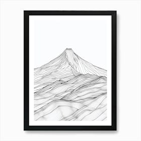 Pico De Orizaba Mexico Line Drawing 2 Art Print